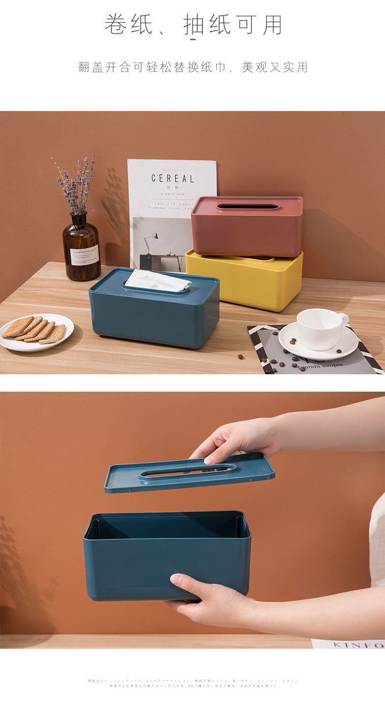 Q 3011 plastic lid paper box living room creative paper box household simple napkin storage box tissue
