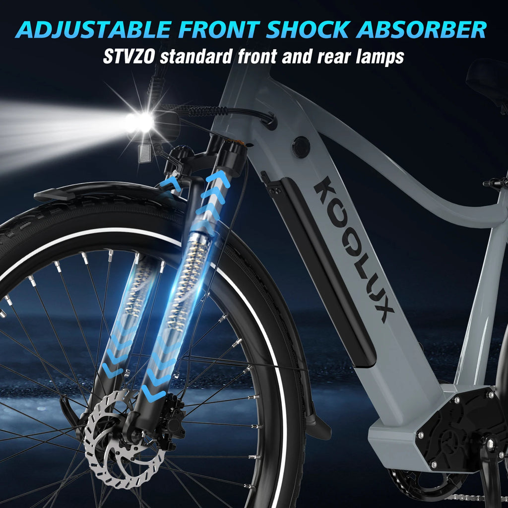 KOOLUX X3 250W for EU 500W Electric City Bike for Adults 48V/15Ah Removable Battery Aluminum Frame Electric City Bike for Urban
