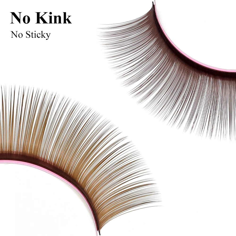 NAGARAKU Brown Eyelashes Individual Eyelash Makeup 16 Lines Brown Color High Quality Super Soft Natural Synthetic Mink