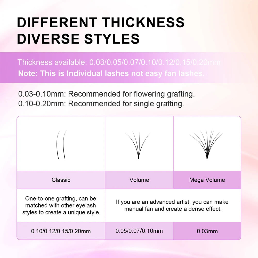 NAGARAKU Classic 16rows/case 7~25mm Mix Premium Natural Synthetic Mink Individual Eyelash Extension Supplies Makeup Cilios