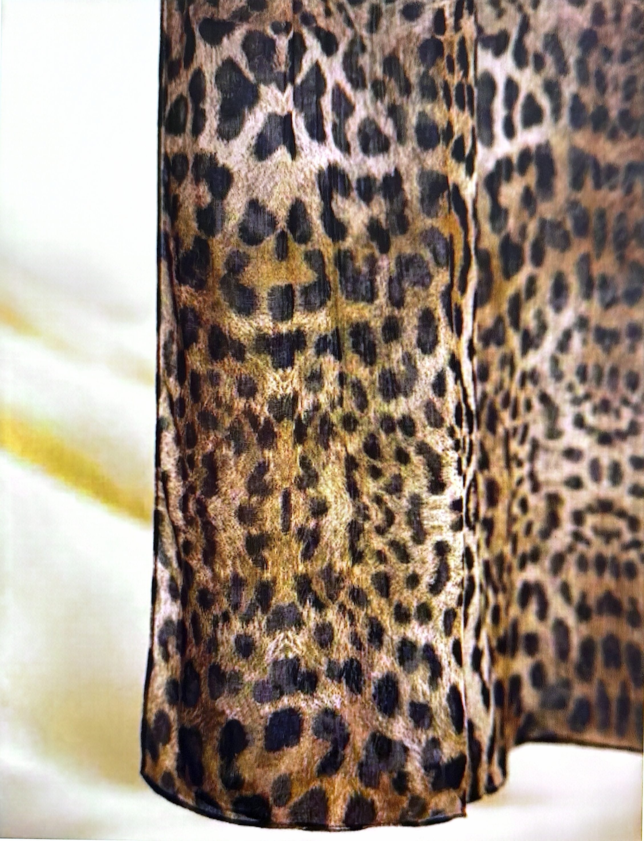 Luxury Leopard Print Chiffon Hijab Scarf – Brown & Black