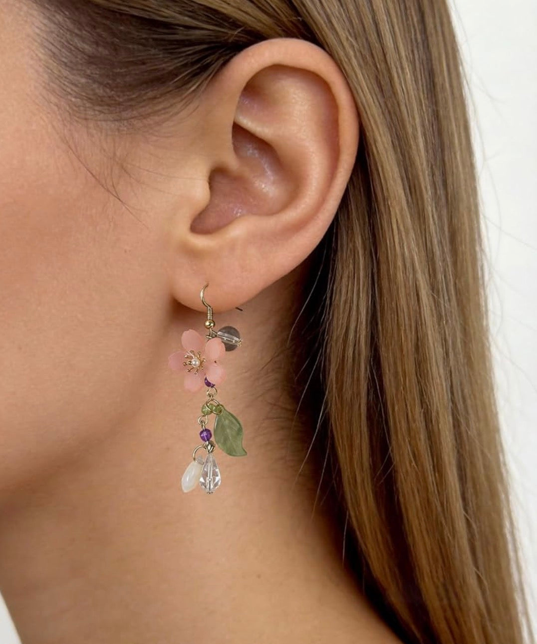 Spring Cherry Blossom Earrings for Women Sakura Earrings Korean Fashion Fairy Statement Jewelry for Summer Holidays