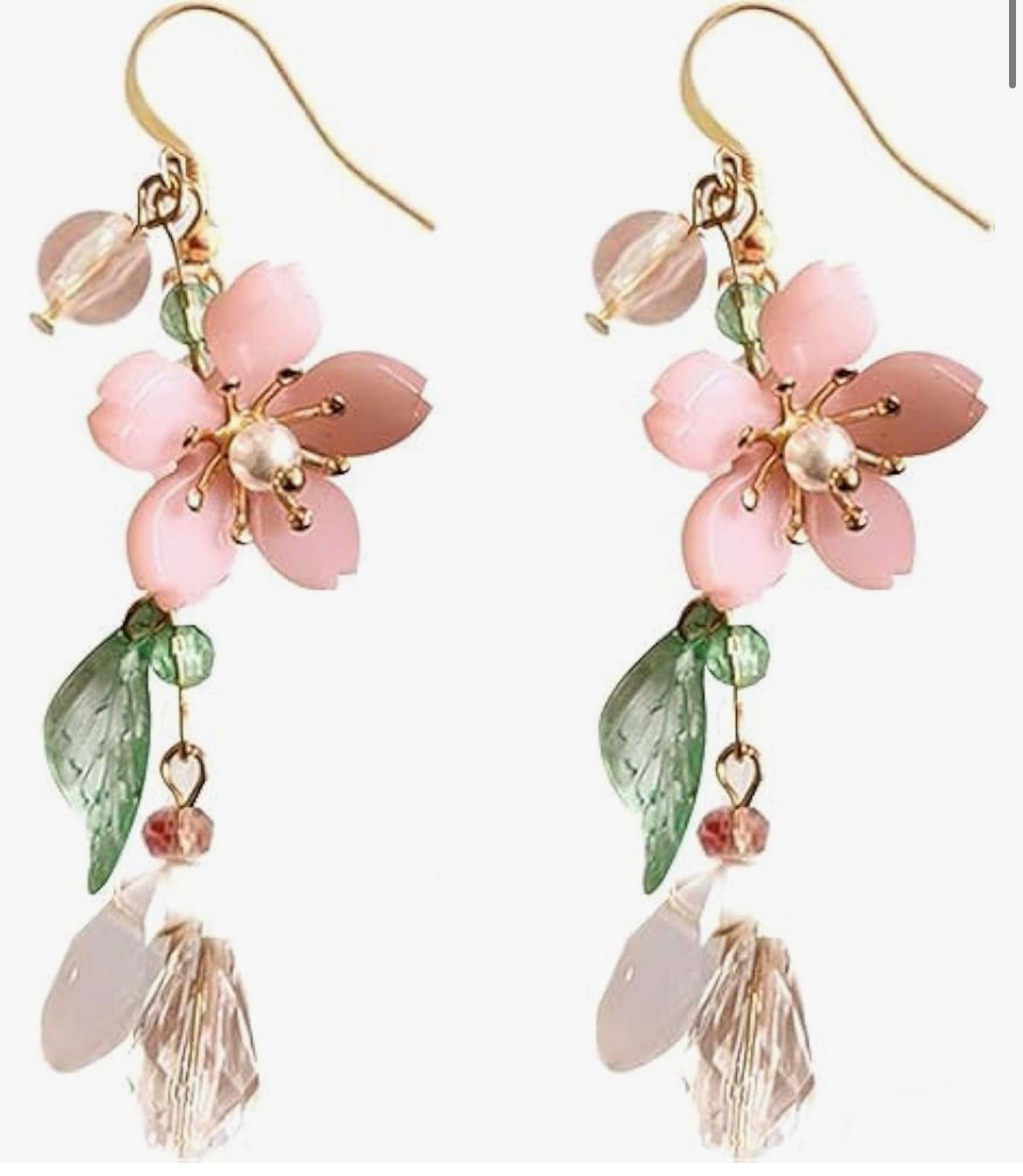 Spring Cherry Blossom Earrings for Women Sakura Earrings Korean Fashion Fairy Statement Jewelry for Summer Holidays