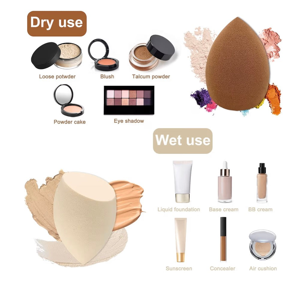 12 Pieces Professional Makeup Sponge Set,Latex Free Flawless Soft Setting Face Puffs,Multicolor Beauty Sponge Blender Cosmetic Applicator for Powder,Liquid,Facial Makeup Tools