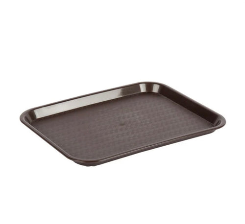Choice 10" x 14" Chocolate Brown Plastic Fast Food Tray
