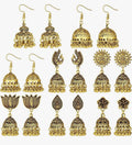 8 Pairs Jhumka Metal Bohemian Chandelier Dangle Earring for Women
