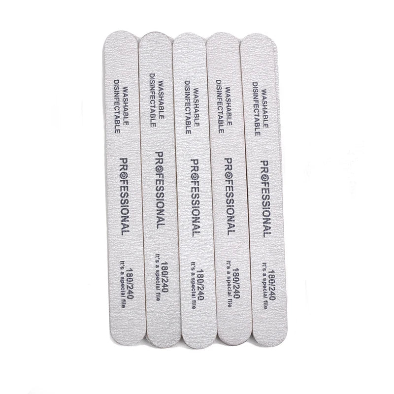 20pcs Nail Files UV Gel Nail Polish Lime a Ongle Professional Washable Nails Files Sandpaper Manicure Pedicure Art DIY Tool 