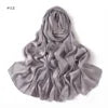 New High Quality Solid Color Soft Breathable Wide Stripe Hollow Satin Silk Scarf Muslim Women Shimmer Plain Head Scarf Hijab
