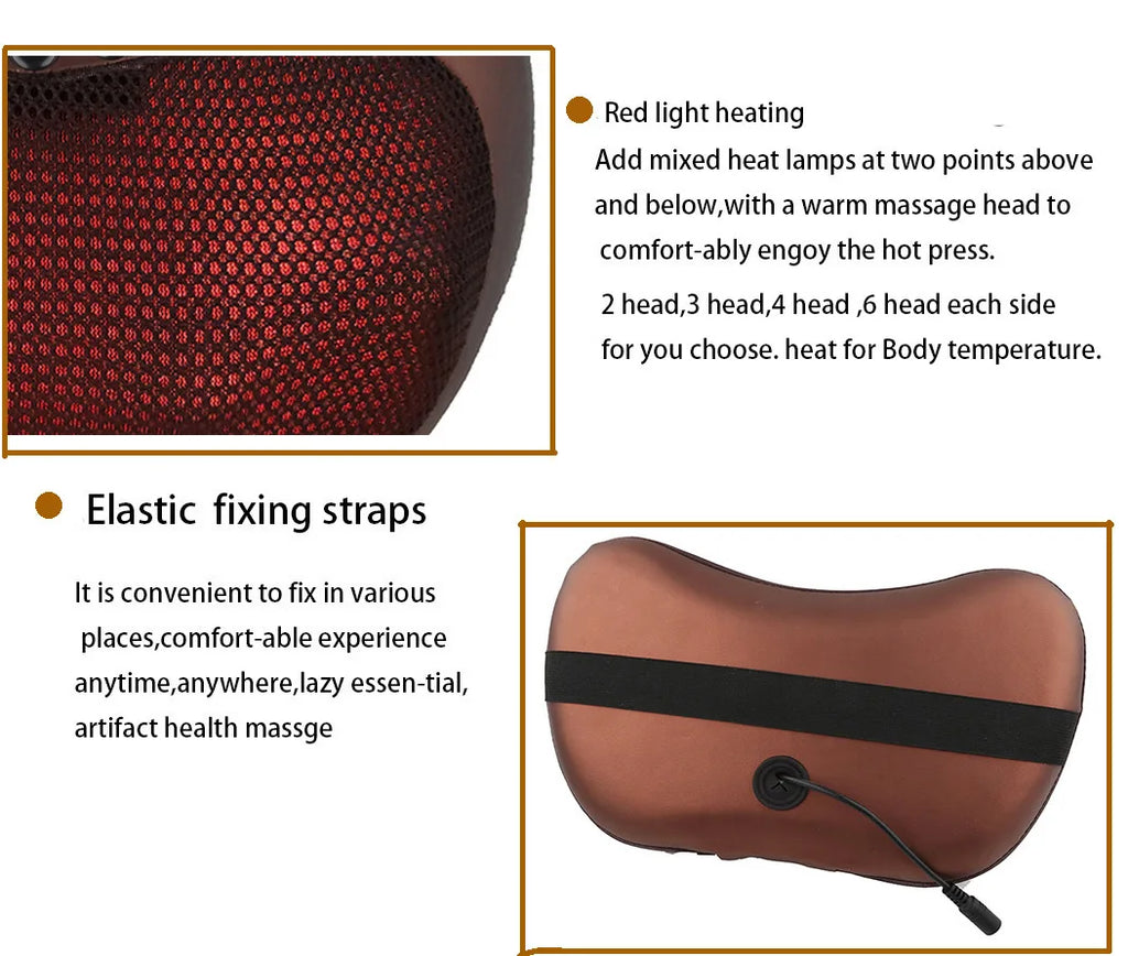 Massage pillow for back, neck and shoulders Electric roller massager
