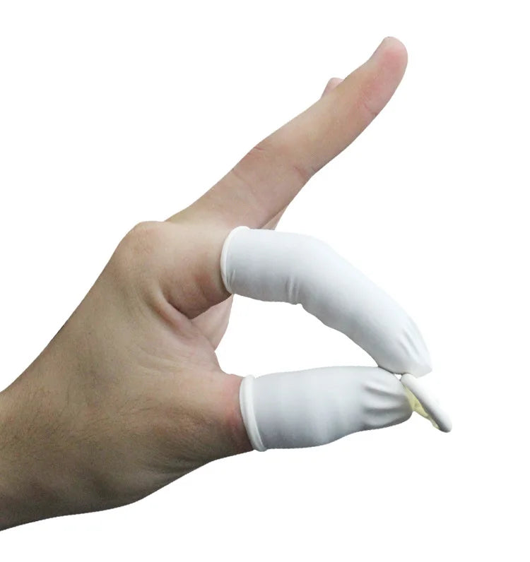 Protective Fingertip Natural Rubber Gloves Disposable Latex Finger Cots for Workplace Safety Nail Makeup Eyebrow Extension