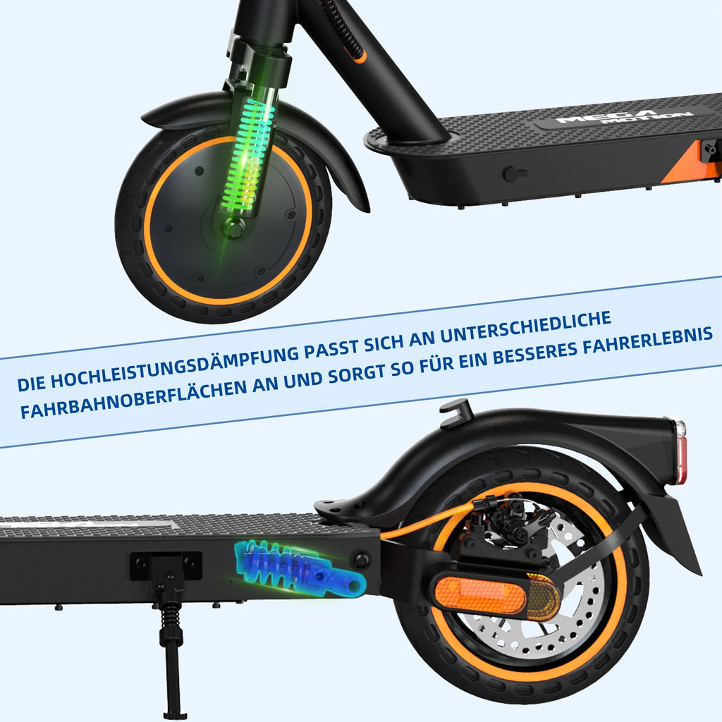 Mega Motion EV85F ABE App-Controlled Electric Scooter 8.5-Inch Foldable Unisex E-Scooter High Two-Wheel Portable Mobility CE