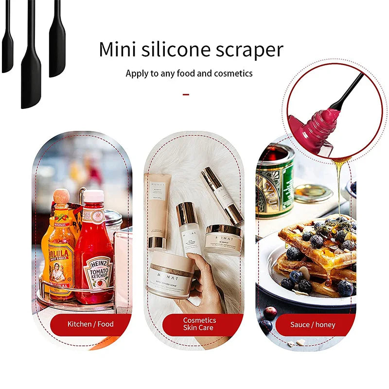 WALFOS Food Grade Non Stick Butter Cooking Silicone Spatula Set Heat Resistant Kitchen Silicone Scraper Spatulas & Mini Spatulas