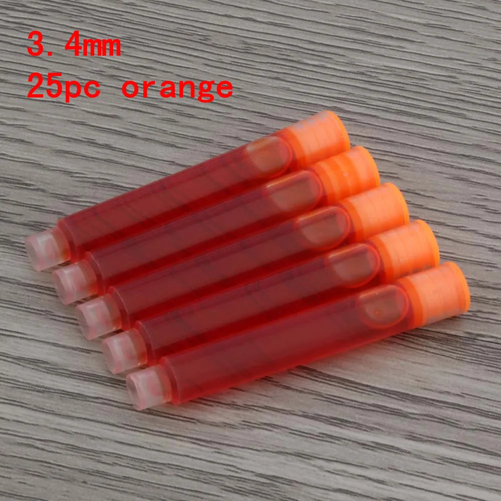 25pcs Universal Fountain Pen Ink Cartridges Pen ink Refill Color 2.6mm 3.4mm  Stationery Office School Supplies