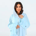 Elegant Modest Soft Color Abaya with Matching Hijab for Women Lightweight Flowing Muslim Maxi Dress