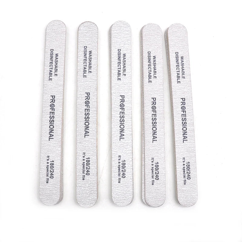 20pcs Nail Files UV Gel Nail Polish Lime a Ongle Professional Washable Nails Files Sandpaper Manicure Pedicure Art DIY Tool 