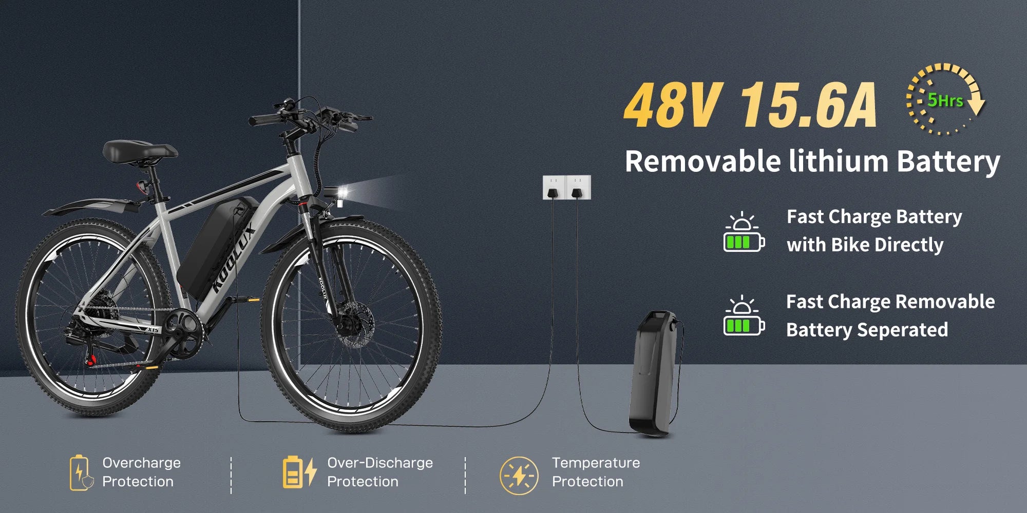 EU Warehouse  Lightweight KOOLUX X15 Electric City Bike Rear Hub Motor Riding with 15.6Ah Lithium Battery CE Certified 250W