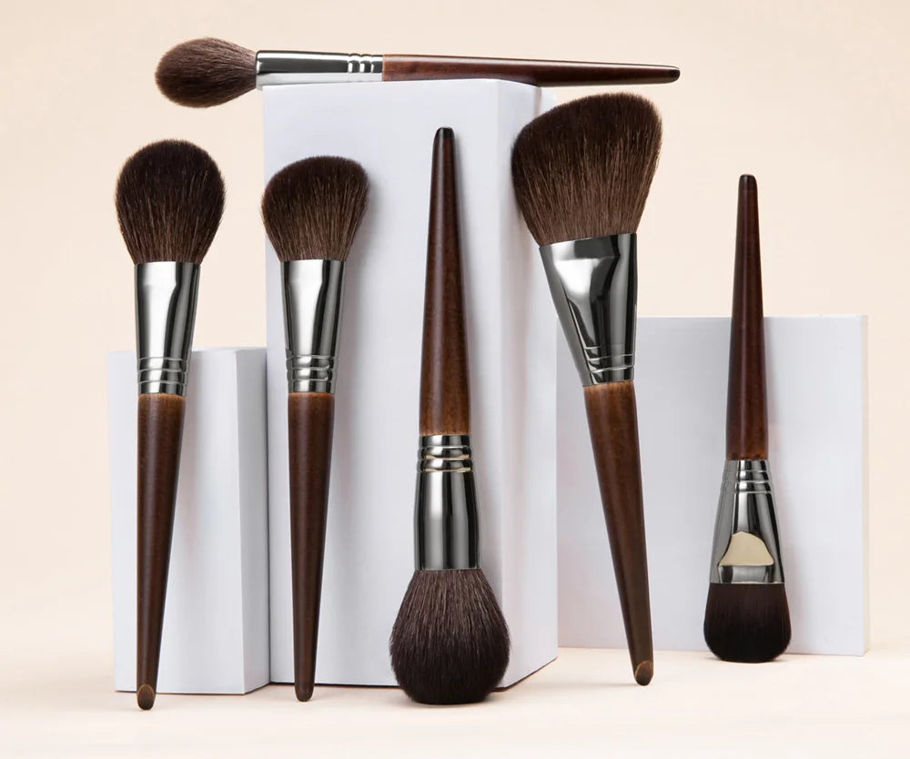OVW Cosmetic 2/6 pcs Makeup Eye Shadow Brush Set Goat Hair Tool Ultra Soft Make Up Tapered Blender Diffuse Kit Cut Crease Brush