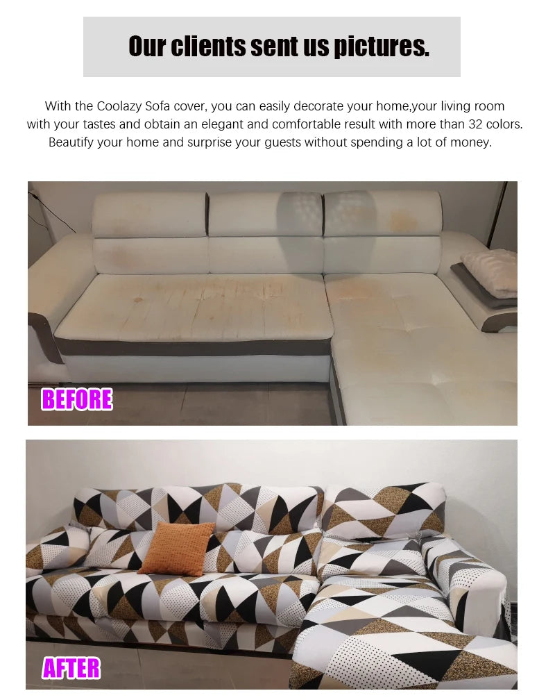 Coolazy Stretch Plaid Sofa Slipcover Elastic Sofa Covers for Living Room funda sofa Chair Couch Cover Home Decor 1/2/3/4-seater