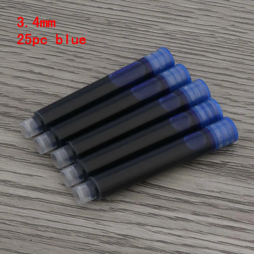 25pcs Universal Fountain Pen Ink Cartridges Pen ink Refill Color 2.6mm 3.4mm  Stationery Office School Supplies