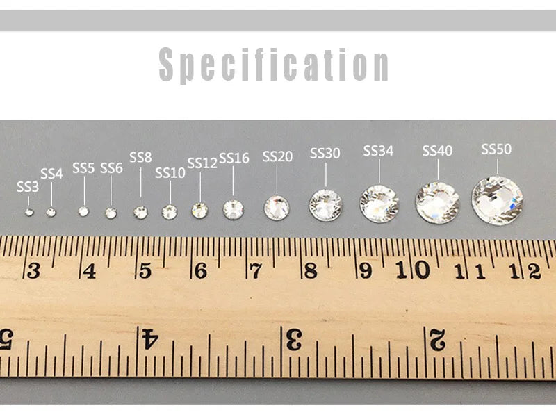 1440Pcs/Pack Flatback 3D Glass Swarovsky DIY Nails Rhinestones Art Decoration Shiny Crystal Stones Gems Manicure