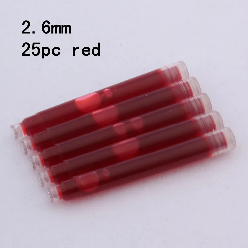 25pcs Universal Fountain Pen Ink Cartridges Pen ink Refill Color 2.6mm 3.4mm  Stationery Office School Supplies