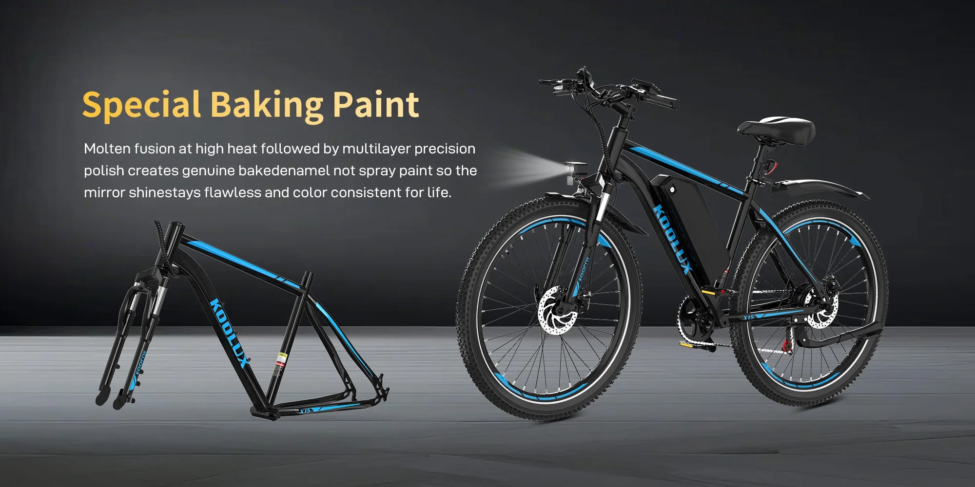 KOOLUX EU Warehouse X15 7-speed 250W for EU 15.6Ah Mountain Bike Display Screen With Powerful Lithium Battery Electric Bicycle