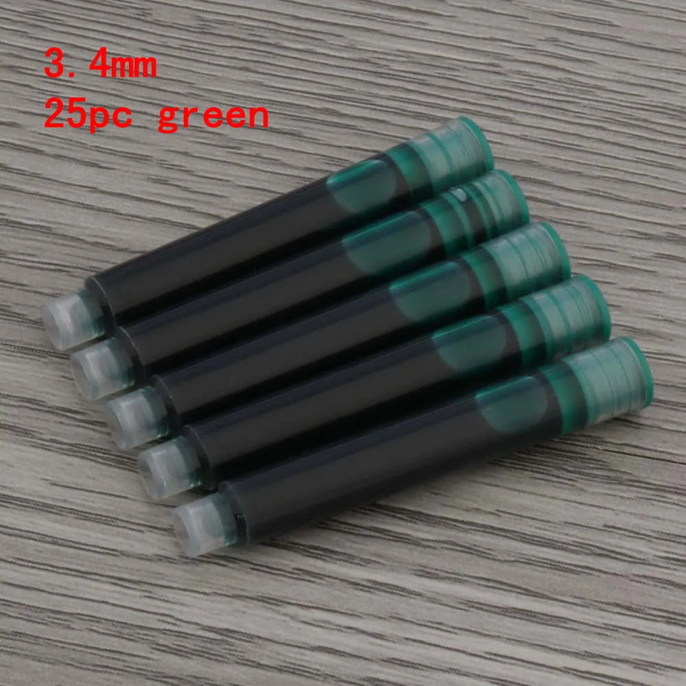 25pcs Universal Fountain Pen Ink Cartridges Pen ink Refill Color 2.6mm 3.4mm  Stationery Office School Supplies