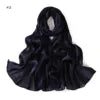 New High Quality Solid Color Soft Breathable Wide Stripe Hollow Satin Silk Scarf Muslim Women Shimmer Plain Head Scarf Hijab