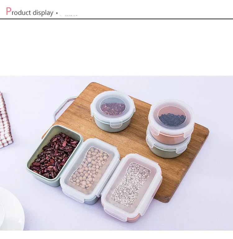 Plastic Lunch Box Bento Box Vegetables Fruit Salad Fresh-Keeping Bowl with Lid Seal Leak Proof Camping Picnic Food Storage Box