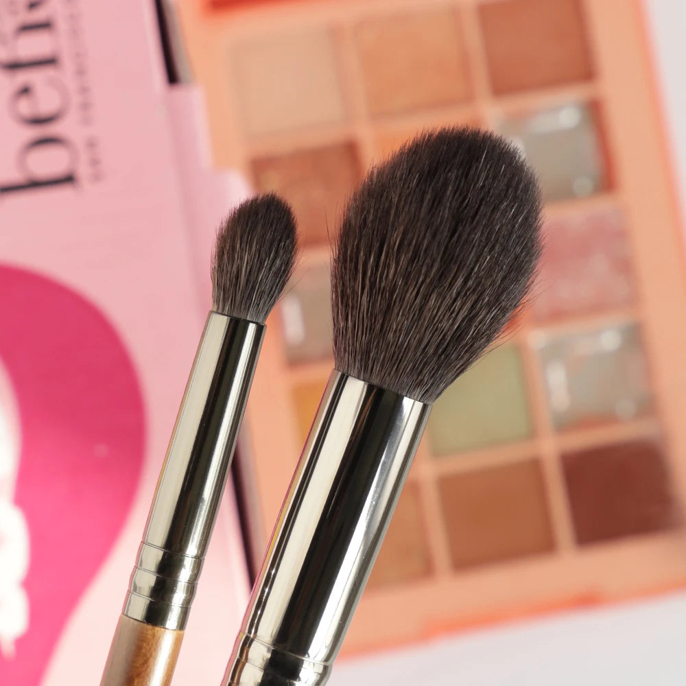 OVW Cosmetic 2/6 pcs Makeup Eye Shadow Brush Set Goat Hair Tool Ultra Soft Make Up Tapered Blender Diffuse Kit Cut Crease Brush