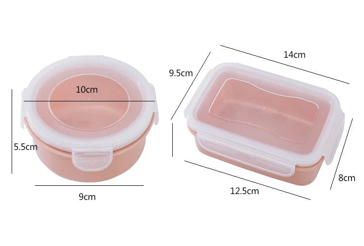 Plastic Lunch Box Bento Box Vegetables Fruit Salad Fresh-Keeping Bowl with Lid Seal Leak Proof Camping Picnic Food Storage Box