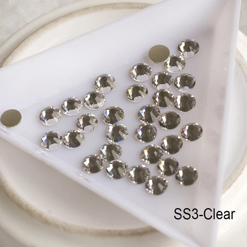 1440Pcs/Pack Flatback 3D Glass Swarovsky DIY Nails Rhinestones Art Decoration Shiny Crystal Stones Gems Manicure