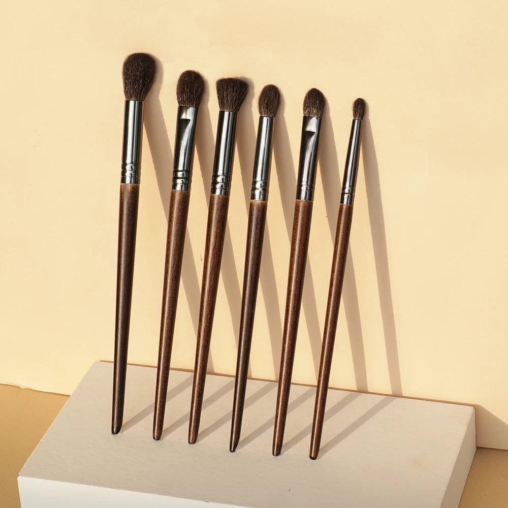 OVW Cosmetic 2/6 pcs Makeup Eye Shadow Brush Set Goat Hair Tool Ultra Soft Make Up Tapered Blender Diffuse Kit Cut Crease Brush