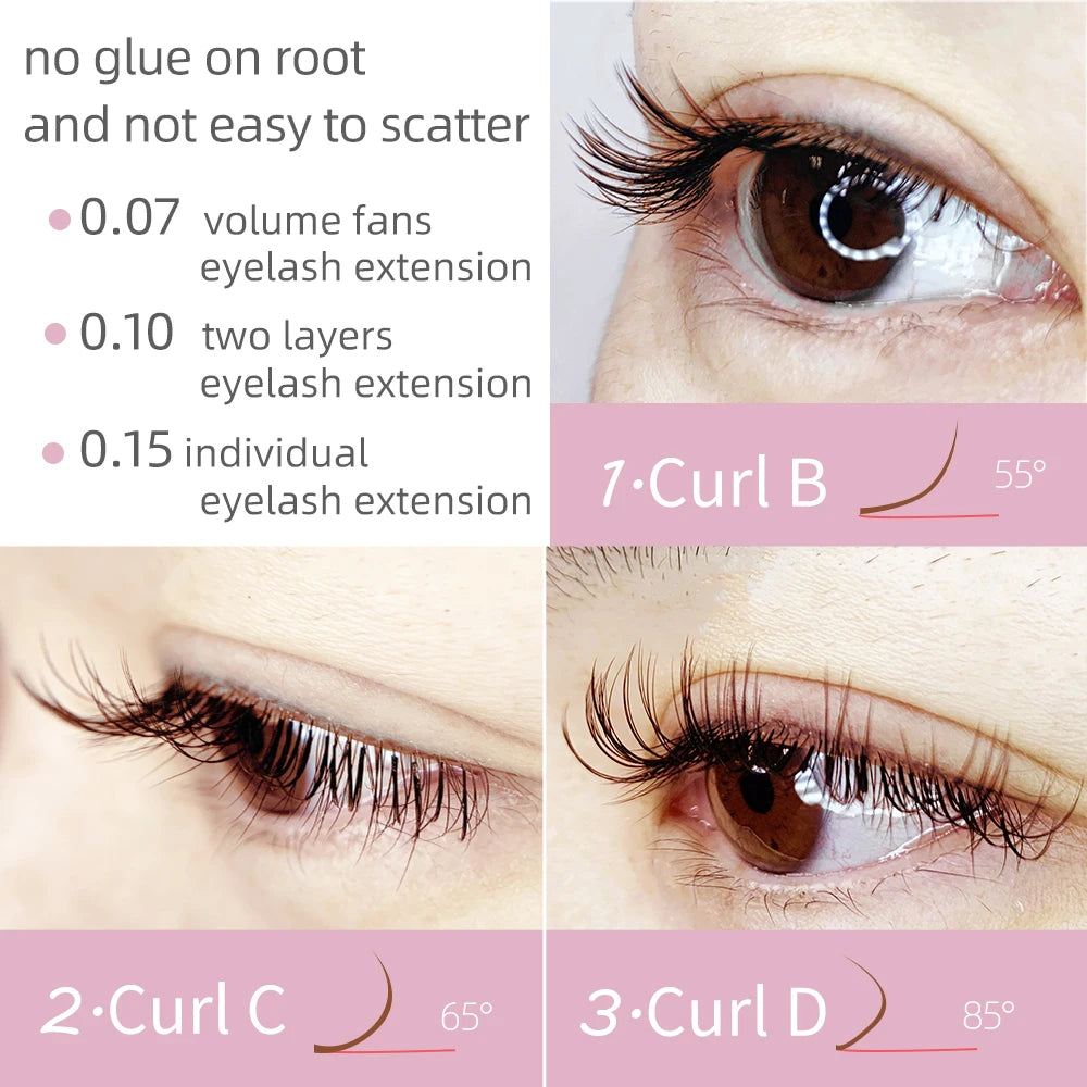 NAGARAKU Brown Eyelash Extension Maquillaje Makeup Individual Eyelashes High Quality Soft Natural Synthetic Mink 16 Lines