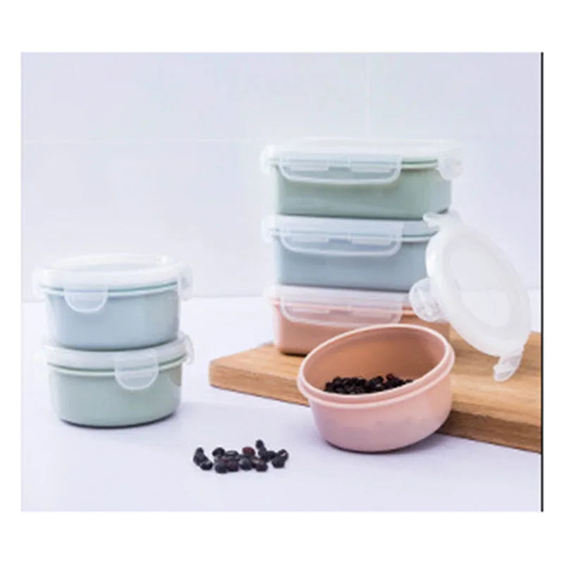 Plastic Lunch Box Bento Box Vegetables Fruit Salad Fresh-Keeping Bowl with Lid Seal Leak Proof Camping Picnic Food Storage Box