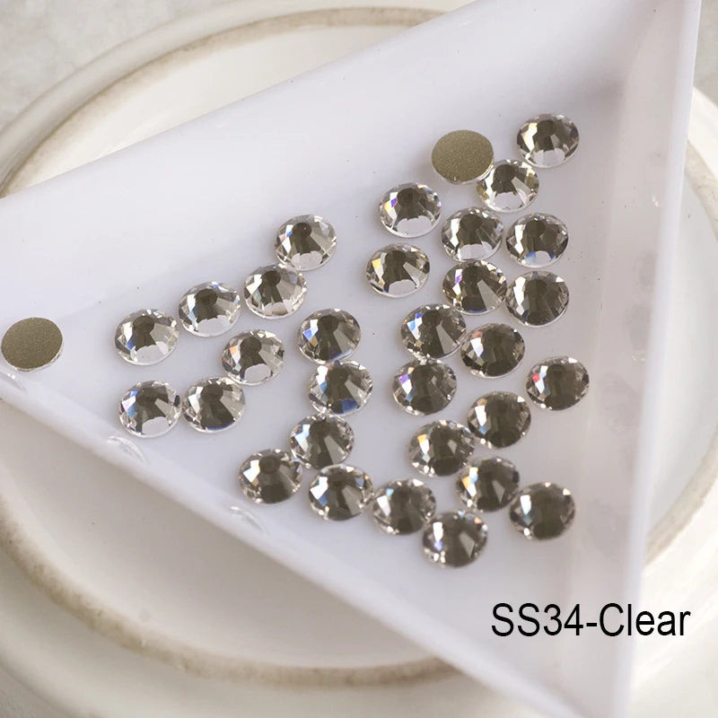 1440Pcs/Pack Flatback 3D Glass Swarovsky DIY Nails Rhinestones Art Decoration Shiny Crystal Stones Gems Manicure