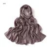 New High Quality Solid Color Soft Breathable Wide Stripe Hollow Satin Silk Scarf Muslim Women Shimmer Plain Head Scarf Hijab