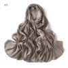 New High Quality Solid Color Soft Breathable Wide Stripe Hollow Satin Silk Scarf Muslim Women Shimmer Plain Head Scarf Hijab