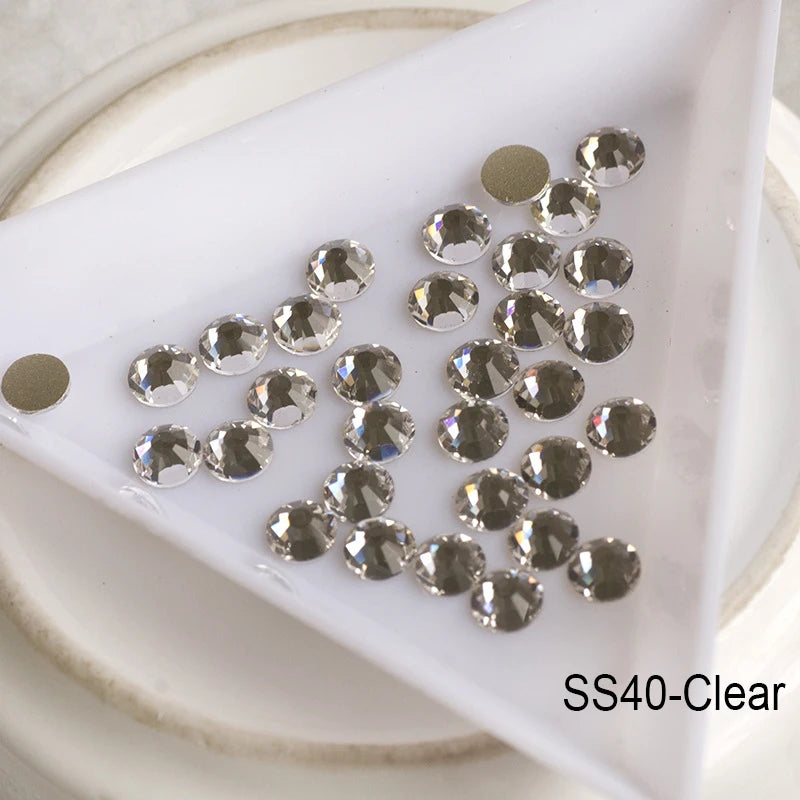 1440Pcs/Pack Flatback 3D Glass Swarovsky DIY Nails Rhinestones Art Decoration Shiny Crystal Stones Gems Manicure