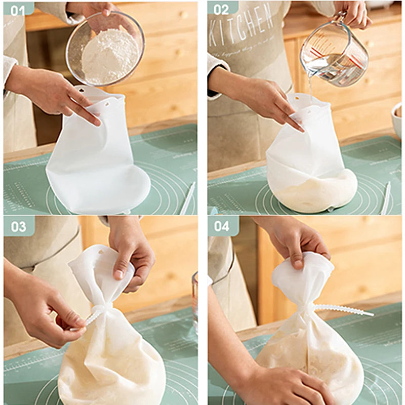Magic Silicone Kneading Dough Bag Kitchen Flour Mixer Bag Versatile Dough Mixer for Bread Pastry Pizza Bakeware Cooking Tools