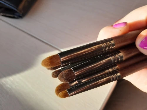 OVW Cosmetic 2/6 pcs Makeup Eye Shadow Brush Set Goat Hair Tool Ultra Soft Make Up Tapered Blender Diffuse Kit Cut Crease Brush