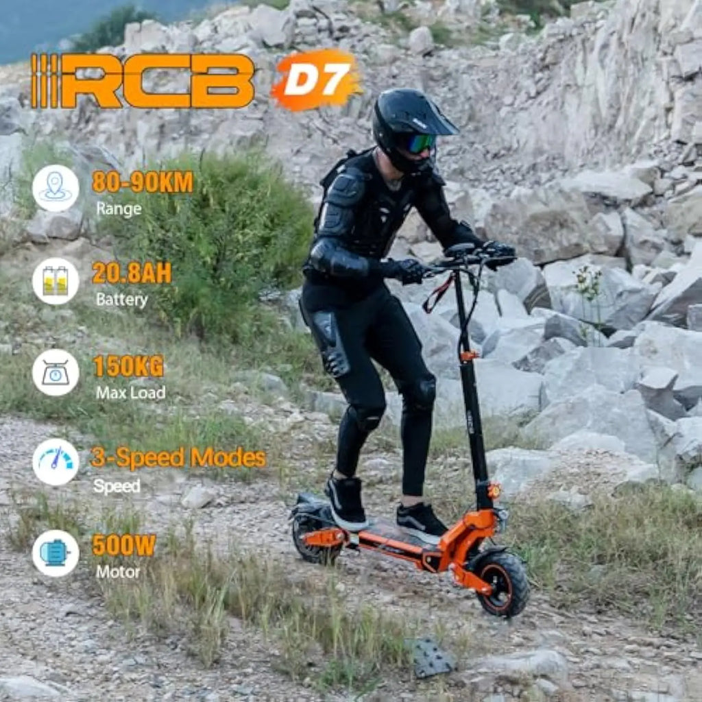 45KM/H RCB D7 App-Controlled Electric Scooter 10-Inch Foldable Unisex E-Scooter High Two-Wheel Portable Mobility CE