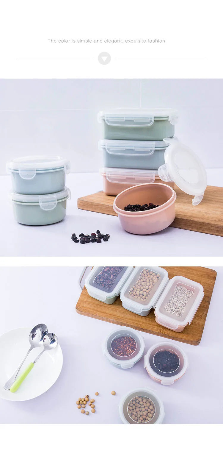 Plastic Lunch Box Bento Box Vegetables Fruit Salad Fresh-Keeping Bowl with Lid Seal Leak Proof Camping Picnic Food Storage Box