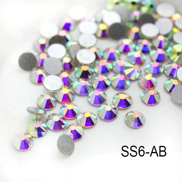 1440Pcs/Pack Flatback 3D Glass Swarovsky DIY Nails Rhinestones Art Decoration Shiny Crystal Stones Gems Manicure
