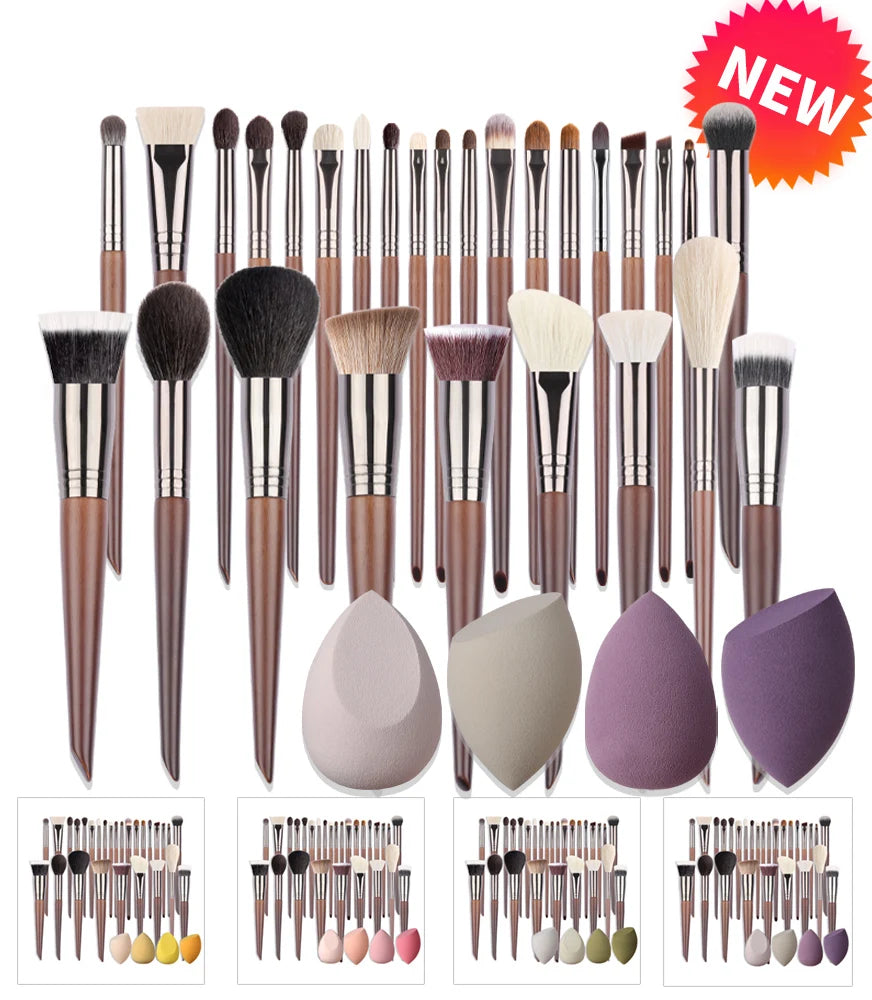 OVW Cosmetic 2/6 pcs Makeup Eye Shadow Brush Set Goat Hair Tool Ultra Soft Make Up Tapered Blender Diffuse Kit Cut Crease Brush