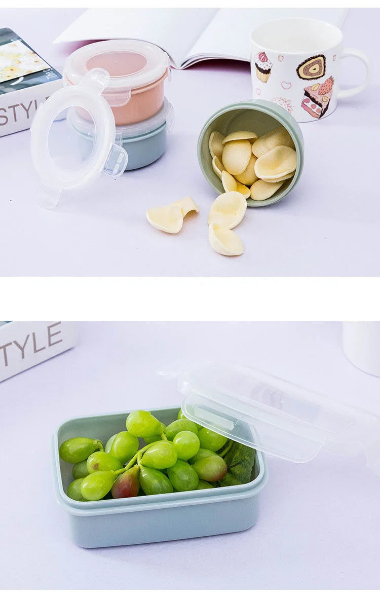 Plastic Lunch Box Bento Box Vegetables Fruit Salad Fresh-Keeping Bowl with Lid Seal Leak Proof Camping Picnic Food Storage Box