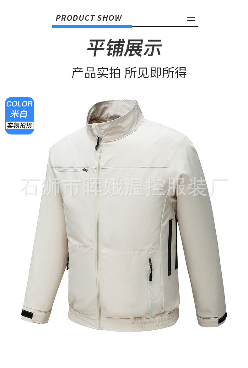 Cross-Border New Smart Air-Conditioned Clothing Porous Fan Stand Collar Workwear Outdoor Work Uniform Labor Protection Duty Fan Clothing