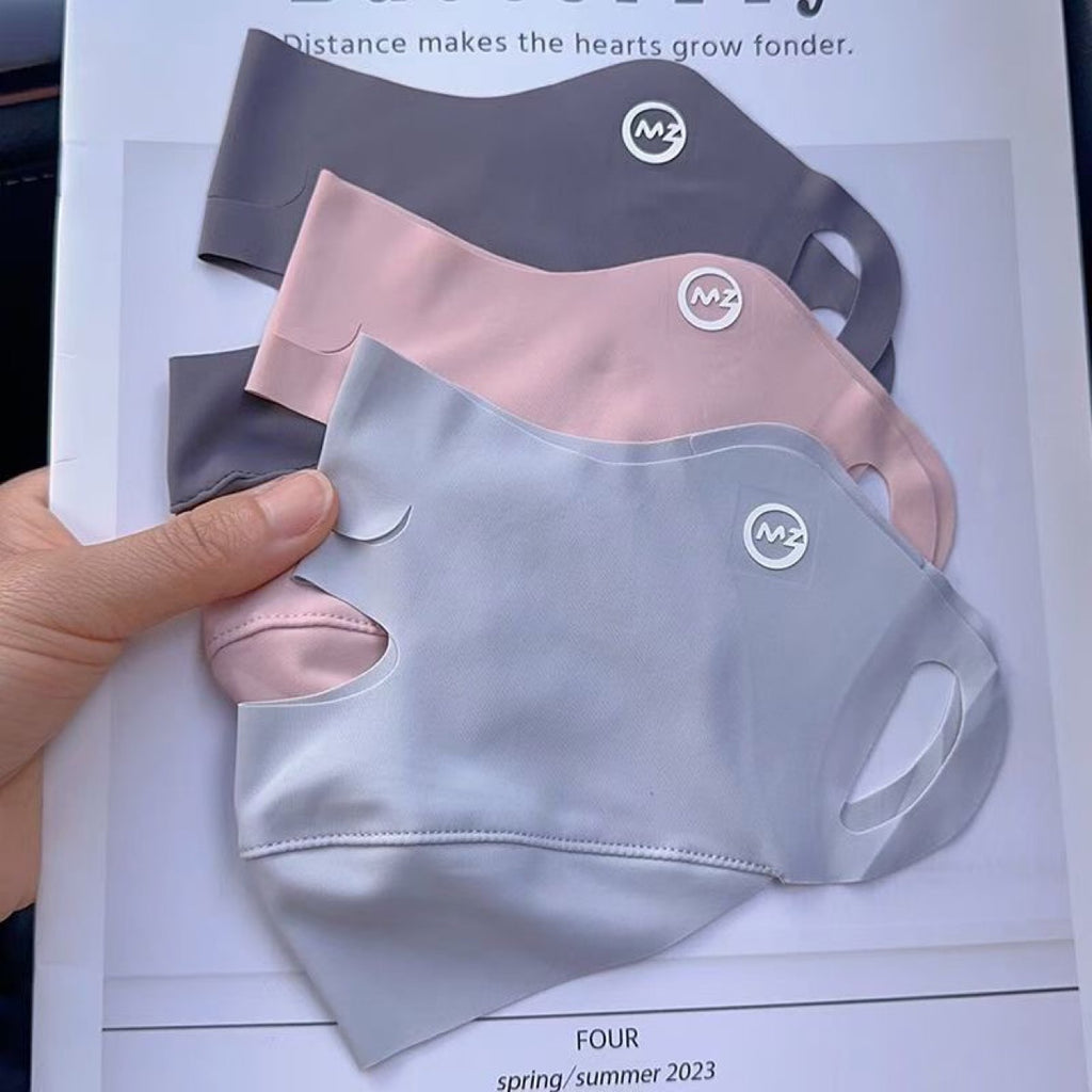 Outdoor Sports Sun Protection Mask for Running and Golf, Ice Silk Ear-Hanging Mouth and Nose Mask, Breathable and Anti-Uv