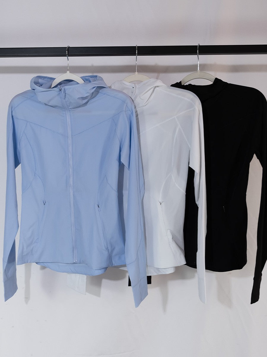 LU IUX Summer New Women's Sun Protection Suit UPF50 MIST OVER UV Protection Long Sleeve Hooded Zipper