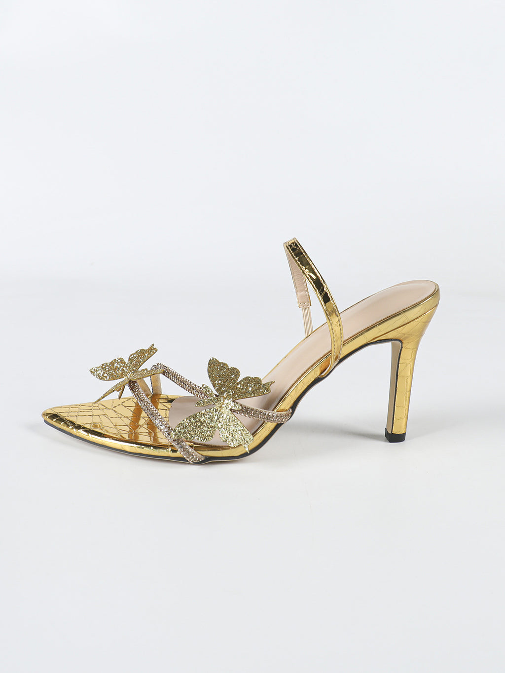 Cross-Border European and American Women's Round-Toe Three-Dimensional Flower Lacquer Heel Stiletto Sandals Women's Shoes Elegant Pink High Heels
